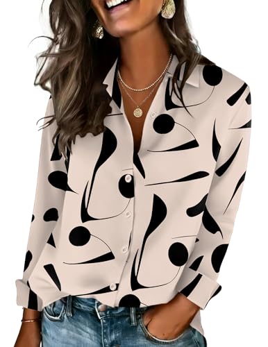 Zeagoo Women's Clothing Long Sleeve Work Blouse Dressy Casual Button Up Shirt Summer Tops Office Wear Business Clothes