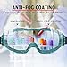 UKNOW Safety Goggles Over Glasses, Anti-Fog Clear Lens, ANSI Z87.1 Protective Eyewear Adjustable Strap, Ideal for Lab Use
