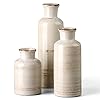 CwlwGO- Ceramic Rustic White Vase for Farmhouse Home Décor, Set of 3 Small Decorative Vases for Table, Living Room Décor,Decorative Touch to Any room's Decor.