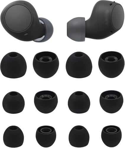 ALXCD �C���[�`�b�v Sony WF-C510�C���z���Ή� S/M/L 3�T�C�Y 6�y�A �\�t�g�V���R���C���[�`�b�v �����p�C���z���`�b�v Sony WF-C510 4mm 6�g�Ή� �u���b�N