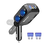 【QC3.0 Schnellladegerät und Typ-C USB Anschlüsse】 Der SONRU Autoladegerät Adapter enthält drei USB-Anschlüsse (QC3.0 + 5V / 2,4A + PD Typ C), die eine viermal schnellere Ladegeschwindigkeit als beim Standardladen bieten. Sie können damit 3 USB-Geräte gleichzeitig aufladen, z. B. Mobiltelefon, MP3, USB-Lüfter, USB-Licht und andere USB-Geräte.