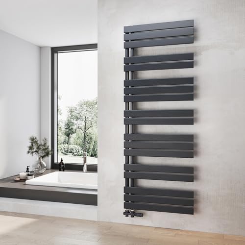 Heilmetz Badheizkörper Anthrazit Handtuchtrockner Heizung 600 x 1662 mm Bad Heizkörper Handtuchheizkörper Handtuchwärmer