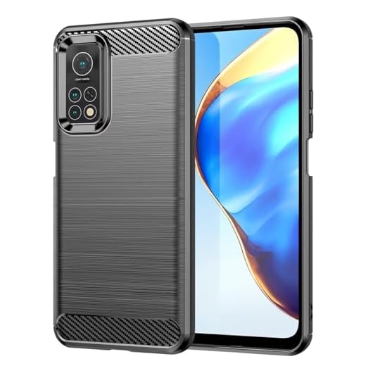 Sidande Capa para Mi 10T 5G/Mi 10T Pro 5G/Redmi K30S M2007J3SY, capa de telefone ultrafina com absorção de choque de fibra de carbono TPU capa protetora de borracha para Xiaomi Mi 10T preta