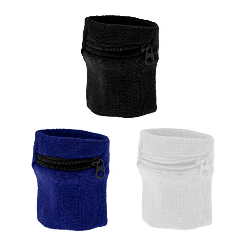 #N/A 3x Mulheres Homens Elástico Badminton Pulseira Braçadeira De Bolso Para Ciclismo Fitness Yoga