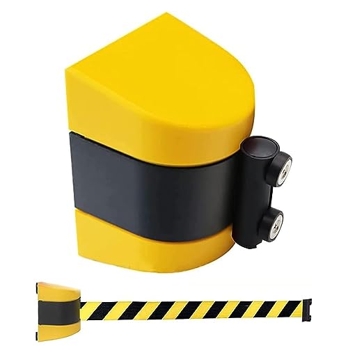 HHCCTEO Retractable Belt Barrier Magnetic Wall Mount, ?Magnetic Retractable Barrier with ABS Case, 2/3/5/10M Wall Mounted Belt Barrier Retractable for Crowd Control Barriers and Line Dividers(10M)