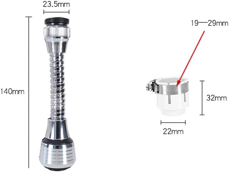 2 x 360 Degree Rotatable Swivel Faucet Water Saving Filter Sprayer for Bathroom Kitchen Tap Nozzle Filter Adapter