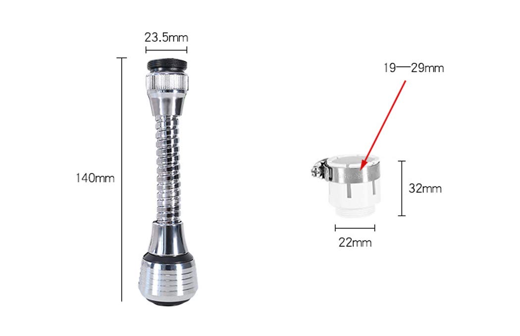 2 x 360 Stopni Kuchenny Napowietrzacz Obrotowy, Kran Obrotowy, Nakładka na Kran do Odkamieniania, Perlator do Kranu, Obrotowy Aerator Zlewozmywaków