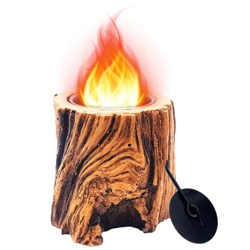 Tabletop Fire Pit, Tree Stump Smores Maker Portable Tabletop Fireplace Fire Pit Bowl Mini Smores Fire Pit for Indoor and Outdoor Patio Camping