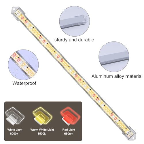 LPMZMBL 16" Plant Grow Light Strips, 120 LEDs Grow Lights for Indoor Plants Full Spectrum with 3/9/12H Timer & 10 Dimmable Levels, Sunlight Plant Growing lamp for Seeding 2 Heads(No Adapter)