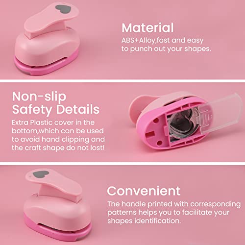 Myartool Heart Paper Punch, 5 Pcs Heart Punches For Paper Crafts, 5 Different Size Heart Hole Punch For Making Scrapbook Pages, Memory Books, Card Making, Journals, Gift Tags, Homemade Confetti #TOP2