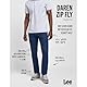 Lee Herren Daren Zip Fly Jeans, Deep Dark Stone, 36W / 32L EU