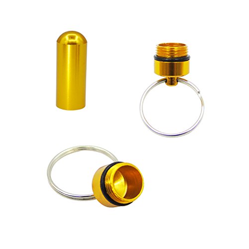 14pcs Pill Box Case Bottle Waterproof Aluminum Pill Holder Keychain Drug Holder Medicine Container