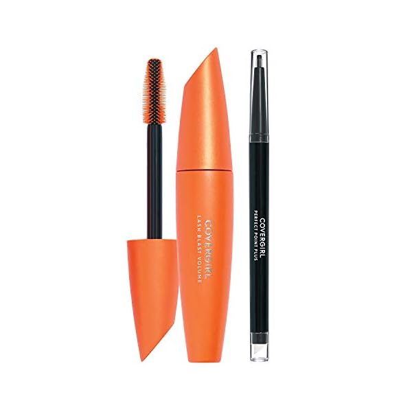 Covergirl Lash Blast Volume Waterproof Mascara, Volumizing Mascara, Very Black and Perfect Point Plus Eye Pencil, Black…