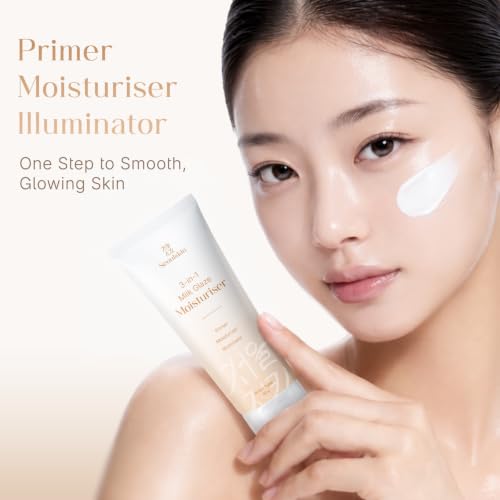 Image of Seoulskin Milk Glaze Moisturiser 3-in-1 | Korean Glow Primer | 60g | 3-in-1 Moisturizer, Primer & Illuminator | Korean Glass-Skin Glow | Oil-Free | All Skin Types