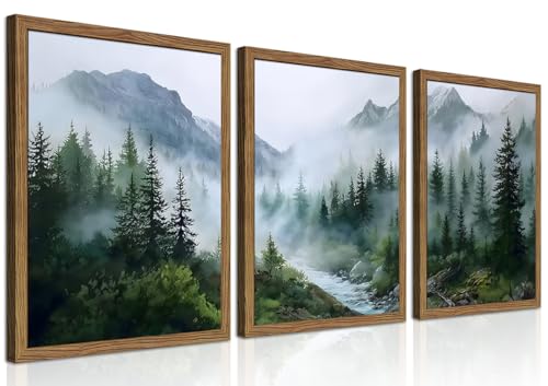Framed Forest Landscape Wall Art Set