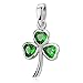 Produktbild MATERIA Kleeblatt Anhänger Silber 925 - Kettenanhänger Glücksbringer Zirkonia grün KA-286_ohne Kette
