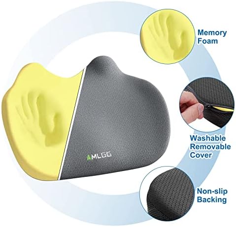 AMLGG Memory Foam Seat Cushion, Office Chair Cushion with Non-slip Bottom, Washable Cover, Comfortable Coccyx Cushion for Home Office Chair Pad, Car Seat, Wheelchair