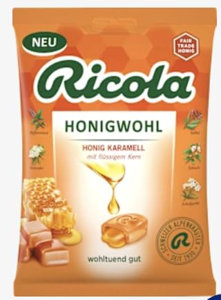 Honigwohl Honig Karamell - Bonbons suisses aux Miel Caramel, confiserie traditionnelle au goût frais et agréable, recette originale suisse, paquet familial -...