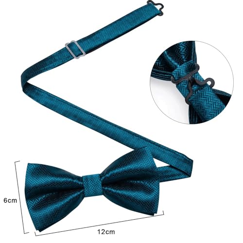 Pajarita de seda azul para hombre miniatura 4