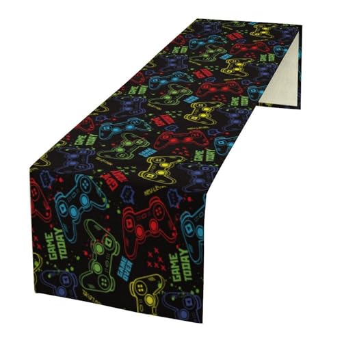 Video Game Table Runner for Kids Boys Table Runners, Colorful
