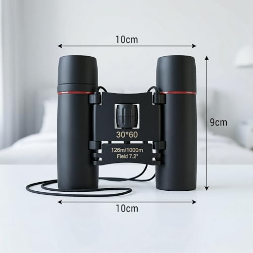 Image of Binoculars for Adults & Kids, HD High Power Mini Folding Telescope, Wide Field View 126m /1000m, Lightweight Portable for Travel, Bird Watching, Sports & Outdoor Use (Mini Binoculars 30X60)