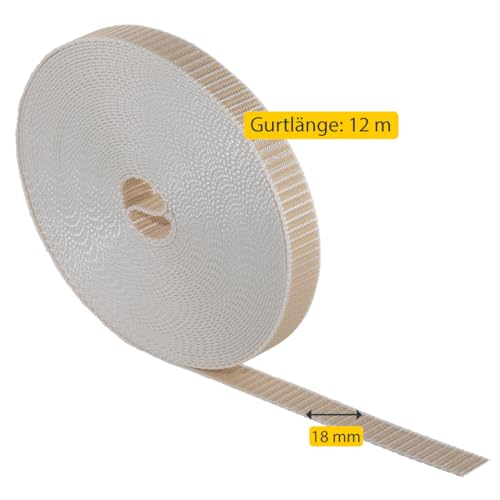 Schellenberg 81201 Rolladengurt 18 mm x 12 m Rollladengurt, Gurtband, Rolladenband, beige