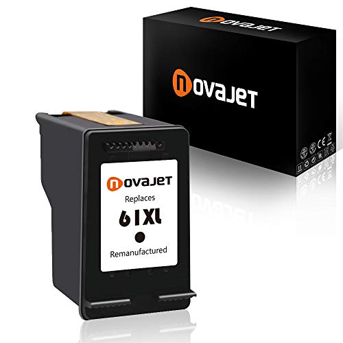 Novajet Remanufactured Ink Cartridge Replacement for HP 61XL HP 61 XL High Yield for HP Envy 4500 5530 5534 5535 HP Deskjet 1000 1010 1512 3050 HP Officejet 4630 2620 4632 (1 Black)