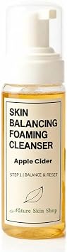 Nature Skin Shop Apple Cider Vinegar Foaming Face Wash Clarifying Cleanser for Oily and Blemish Prone Skin pH Balancing Pore Minimizer Sulfate Free Vegan 8 oz