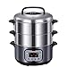 Samnuerly Cuiseur Vapeur électrique Multifonctionnel en Acier Inoxydable Cuiseur Vapeur à Trois Couches de Grande capacité Ménage Petits légumes cuits à la Vapeur Cuiseur à Vapeur en Acier Inoxydable