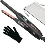 Small Flat Irons for Short Hair, 3/10'' Pencil Flat Iron, Pixie Cut and Bangs, Mini Hair Straightener with LED Display, Tiny Hair Straightener with Temperature Adjustable, Auto Shut Off