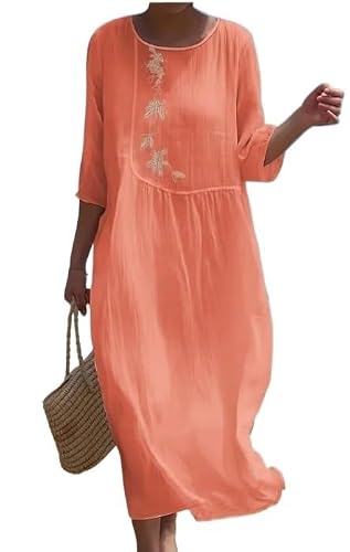 MINGLIDENG 2026 new loose round neck fashionable high-end long sleeved printed dress(LY157,L)