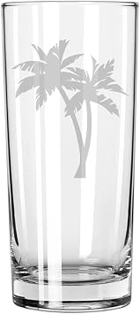 MIP 15 oz Tall Beverage Drinking Glass Highball Tumbler Gift Palm Trees
