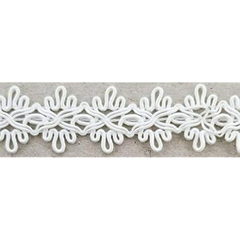 1" Designer Braid Gimp Trim - 12 Continuous Yards - Many Colors! Made in USA (White) Cover