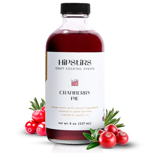 HipStirs Cranberry Syrup for Drinks - Our Cranberry Pie Syrup Uses Real Ingredients to make it the Perfect Winter Drink Mixer (8 Fl Oz)