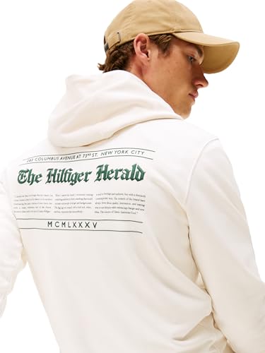 Tommy Hilfiger Men's Medium Weight Cotton Hoodie with Signature Graphic Herald Logo4