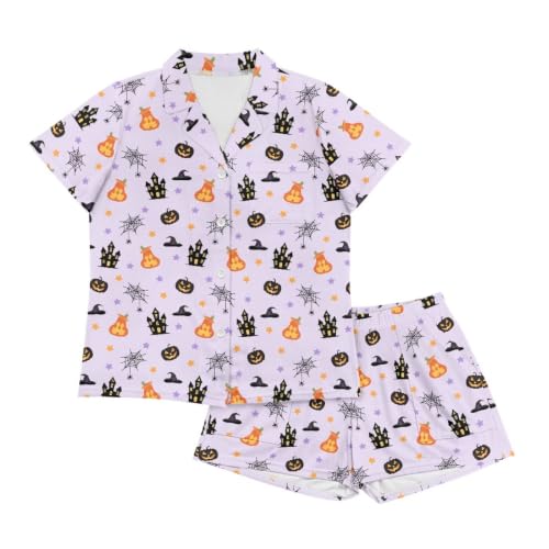 Image of Women's Short Sleeve Sleepwear Pajamas Nightwear with Pockets | skin-friendly breathable material resists pilling fading and deformation after repeated washing