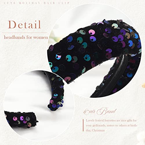 Roncidy Sequins Headband Glitter Hair Hoops Elastic Hair Bands Fashion Hair Accessories For Women And Girls #TOP5
