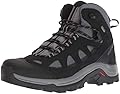 Salomon Men's Authentic Leather & GORE-TEX Backpacking Boots, Magnet/Black/Quiet Shade, 10 D US