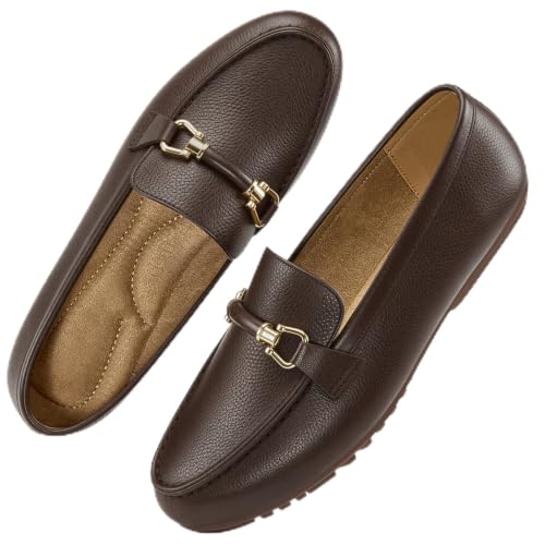 Image of HARENCE Loafers for Women Comfortable Slip On Business Work Flats Shoes Casual Driving Moccasins Penny Loafer