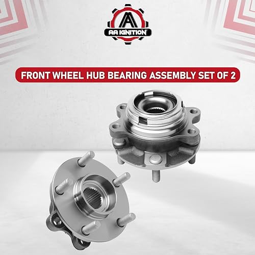 Image of Front Wheel Hub Bearing Assembly Replacement Set of 2 by AA Ignition - Compatible with Infiniti & Nissan - QX60, Altima, Maxima & Pathfinder - Replaces Part 513296, 951-403, 40202-3JA1A