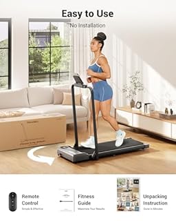 THERUN Walking Pad, 2 in 1 Foldable Treadmills for Home, 2.5HP Under Desk with Handle Bar, 16" Widened Running Belt, with Remote Control