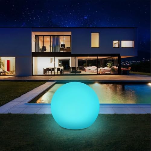 Solarlampen für außen, infray Solarleuchten für außen, Solar Gartenleuchten 30cm Solarkugel mit 9 Modi...