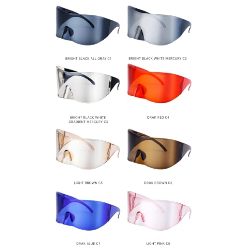 Oversized Mask Y2k Sunglasses Women 2024 Trend Punk Goggle Sun Glasses For Men 2000's Designer Shield Eyewear3