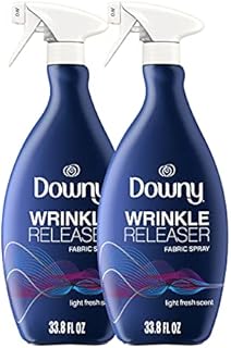 Downy Wrinkle Releaser Fabric Spray, Light Fresh Scent,33.8 Fl Oz (Pack of 2)