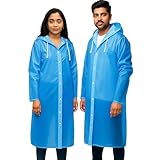 Allextreme EVA Waterproof Unisex Rain Coat Hooded Full Sleeves Outdoor Men, Women, Boys & Girls Rainwear Poncho Raincoat for Camping, Hiking & Travelling (1 Pc, Blue)