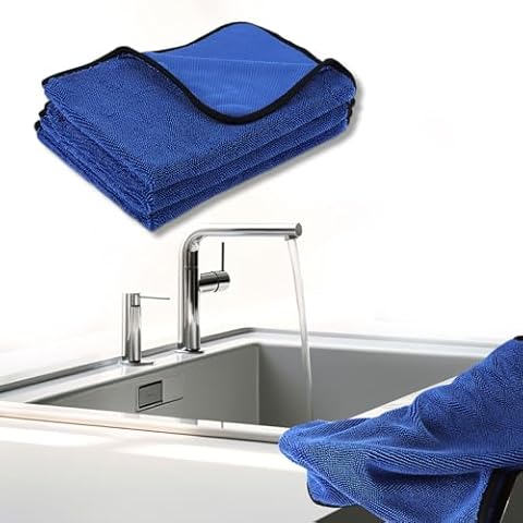 TOWEBOORY 3 Pcs Shiny Bath XXL Drying Towel,Shiny Bath Drying Towel,Reusable Super Absorbent Microfiber Bath Towels,Microfiber Cleaning Cloth for Bathroom, Car Home Office Cleaning (Blue) Cover
