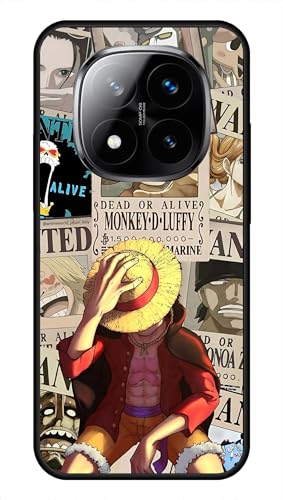 Image of NDCOM for Redmi Note 14 Pro Plus Back Cover | Premium Redmi Note 14 Pro Plus Cover | Anime One Piece Wanted Luffy Printed Metal Case