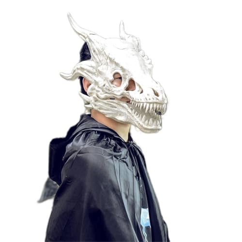 RRANYF Dino Movable Dragon Mask-Tyrannosaurus Rex Creepy Halloween Mask Latex Creepy Cosplay Mask Costume Party Birthday Halloween