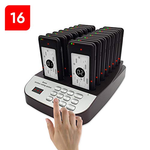 NOLAS Corum 16 Social Distancing Buzzer Alert Restaurant Call Coaster Pagers/Guest Waiting Pager/Wireless