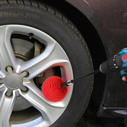 Amfuujoy 6PCS Car Wheel Hub Drill Polishing Cone Sponges, Polishing Balls, with 1/4" Hex Extension Holder, Buffing Tool for Cars Wheel Rim and Hub, Exhaust Tips, Aluminum, Chrome, Metal by Amfuujoy - Used condition - Image 9